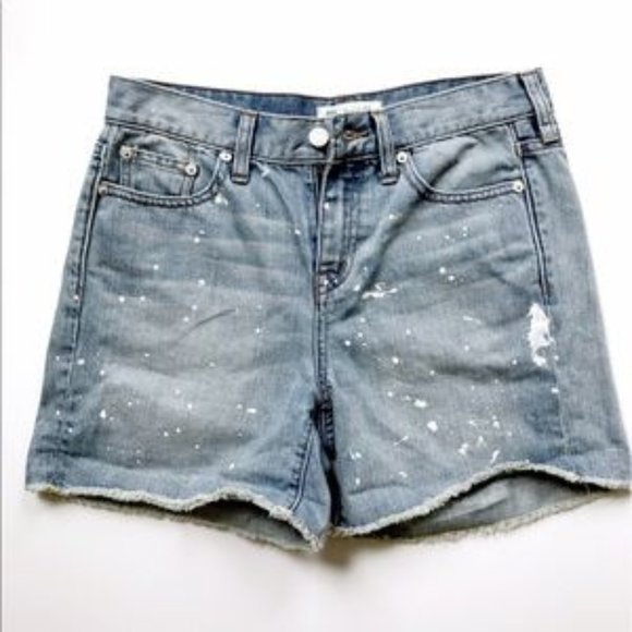 SOLD GUC Madewell Paint Splatter Denim Shorts - 27 - Picture 2 of 7